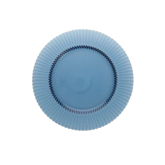 A287 - Prato Sobremesa Vidro Archie Blue 20.5 cm