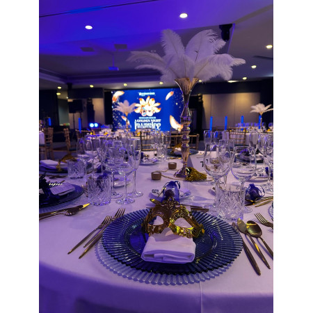 Prato Marcador Vidro Archie Blue 32.5cm