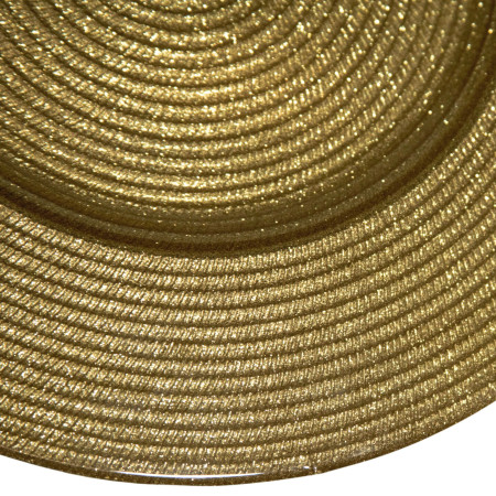 Prato Marcador Vidro Dourado 33cm