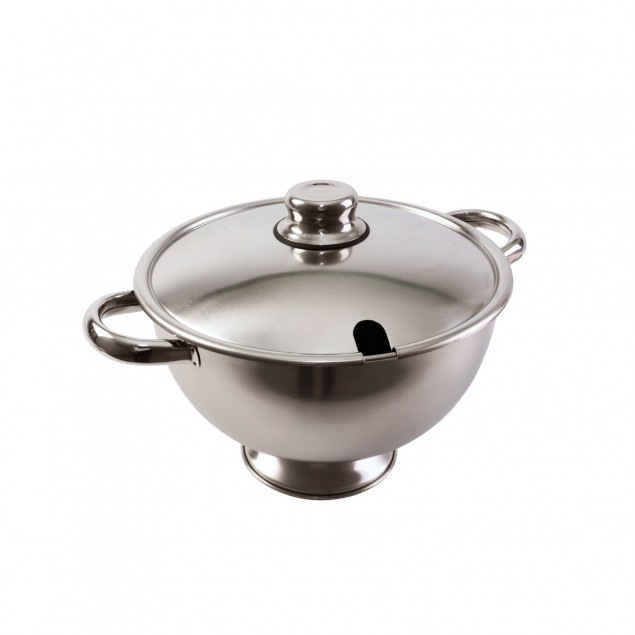 A740 - Terrina Sopa Inox com Tampa 4 L