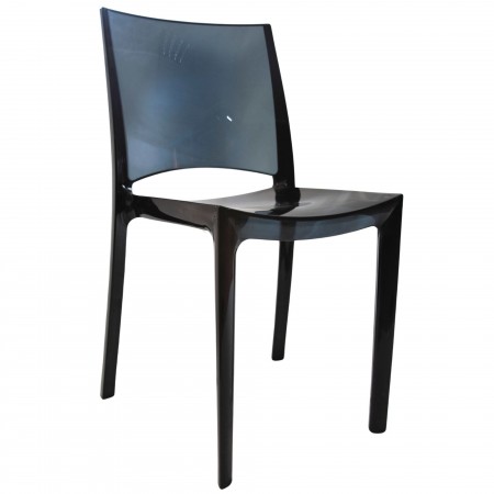 A814 - Cadeira Acrilica Fumado Negro Cube