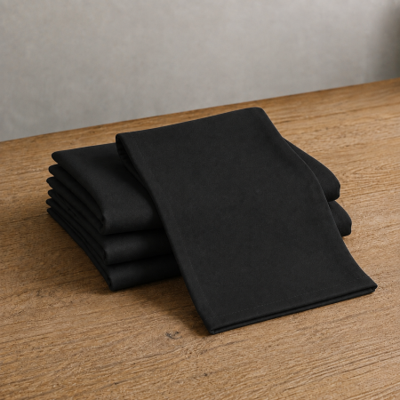  Guardanapo Preto Liso 45x45xm
