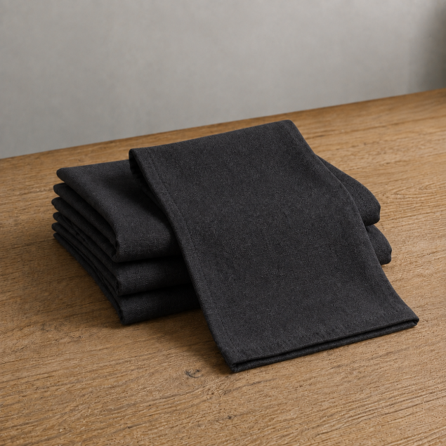 Guardanapo Preto/ Linho 45x45xm